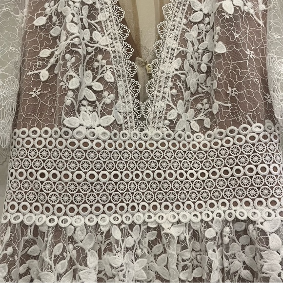 Bronx and Banco "Megan" Mini Dress in White Lace - Size 4 (S) - Picture 6 of 14